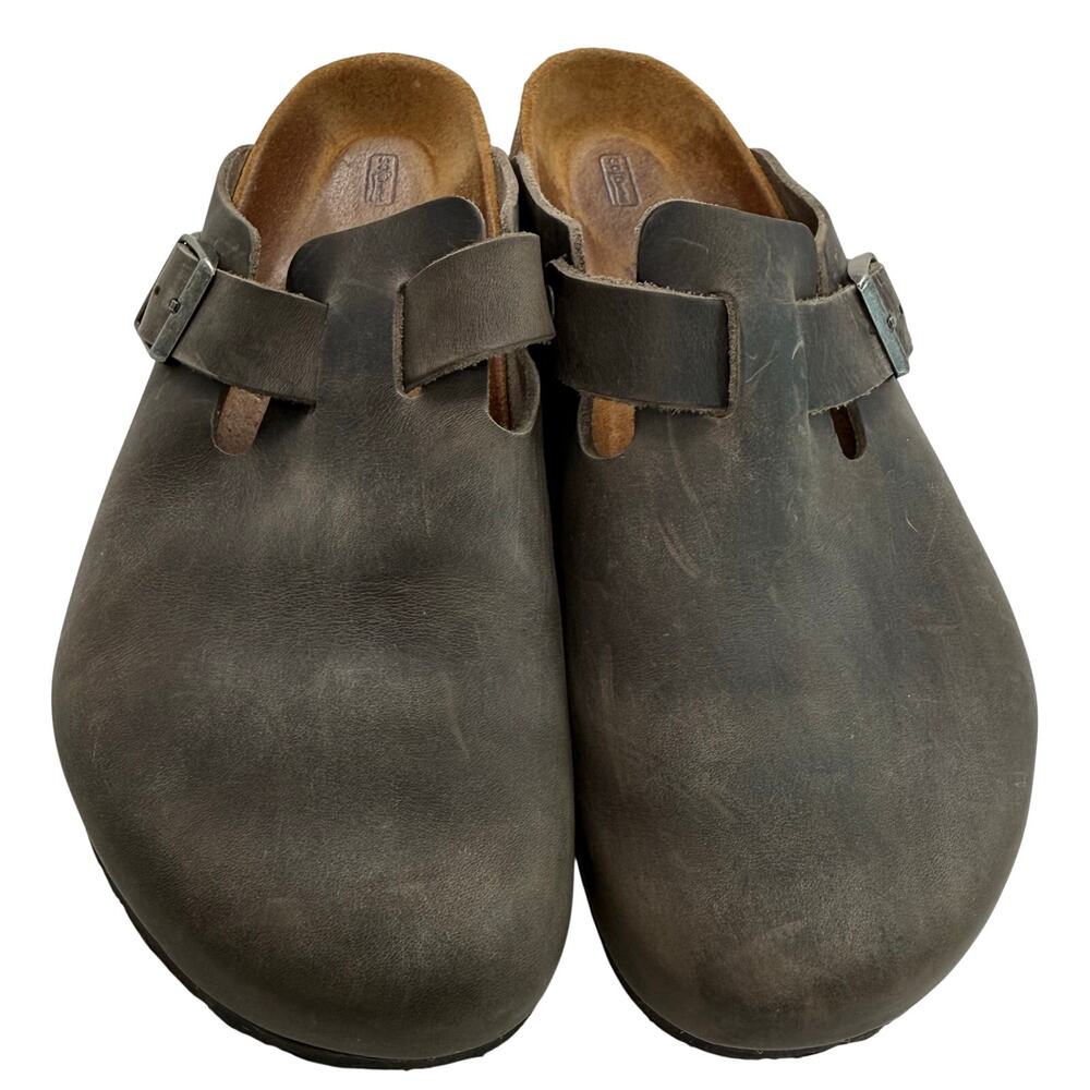 Birkenstock Boston Iron Oiled Leather Soft Footbed Mens SIZE 43EU/10US Clogs